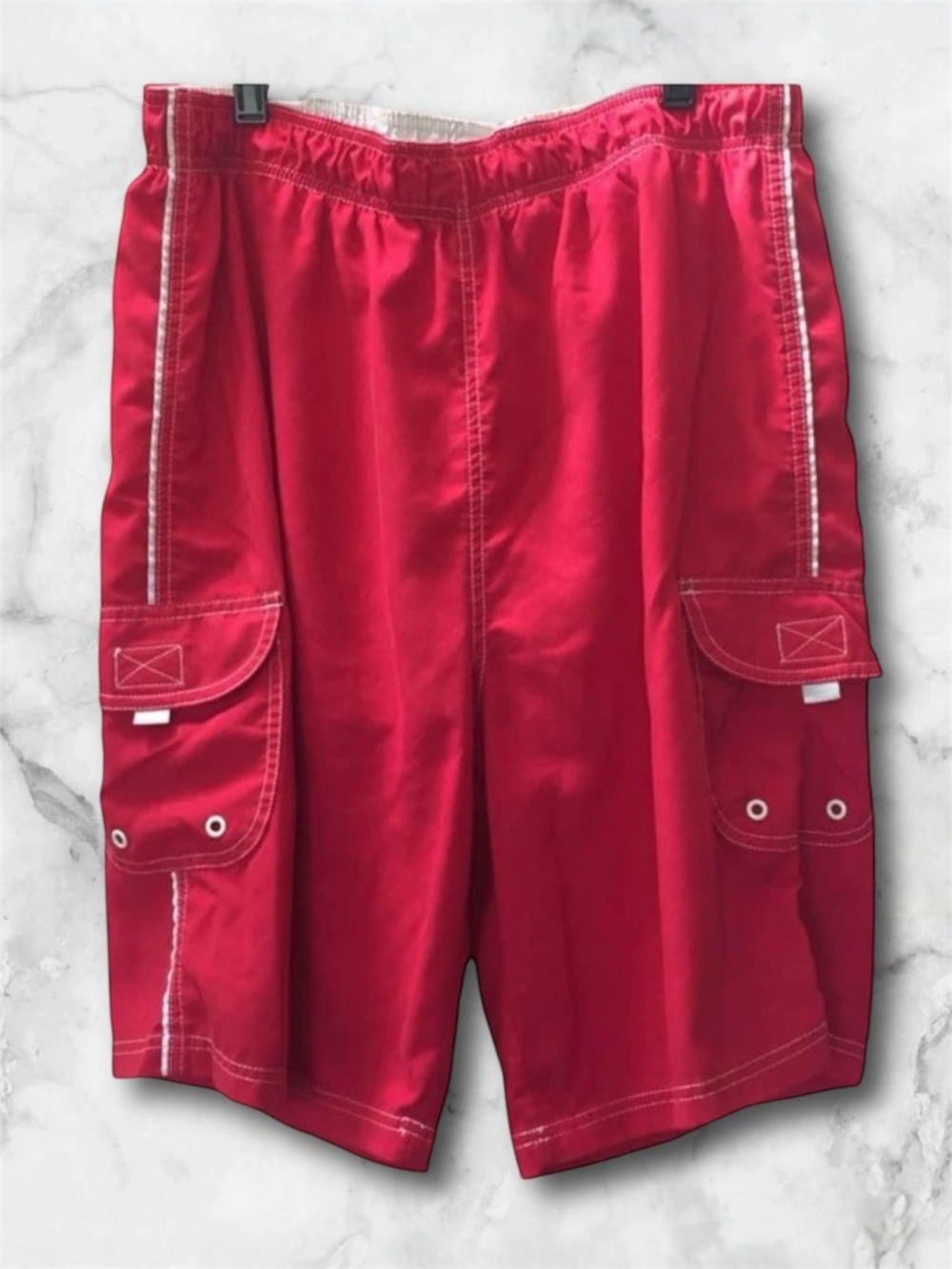 Men’s OT Revolution Swim Skater Board Shorts Red Size Large